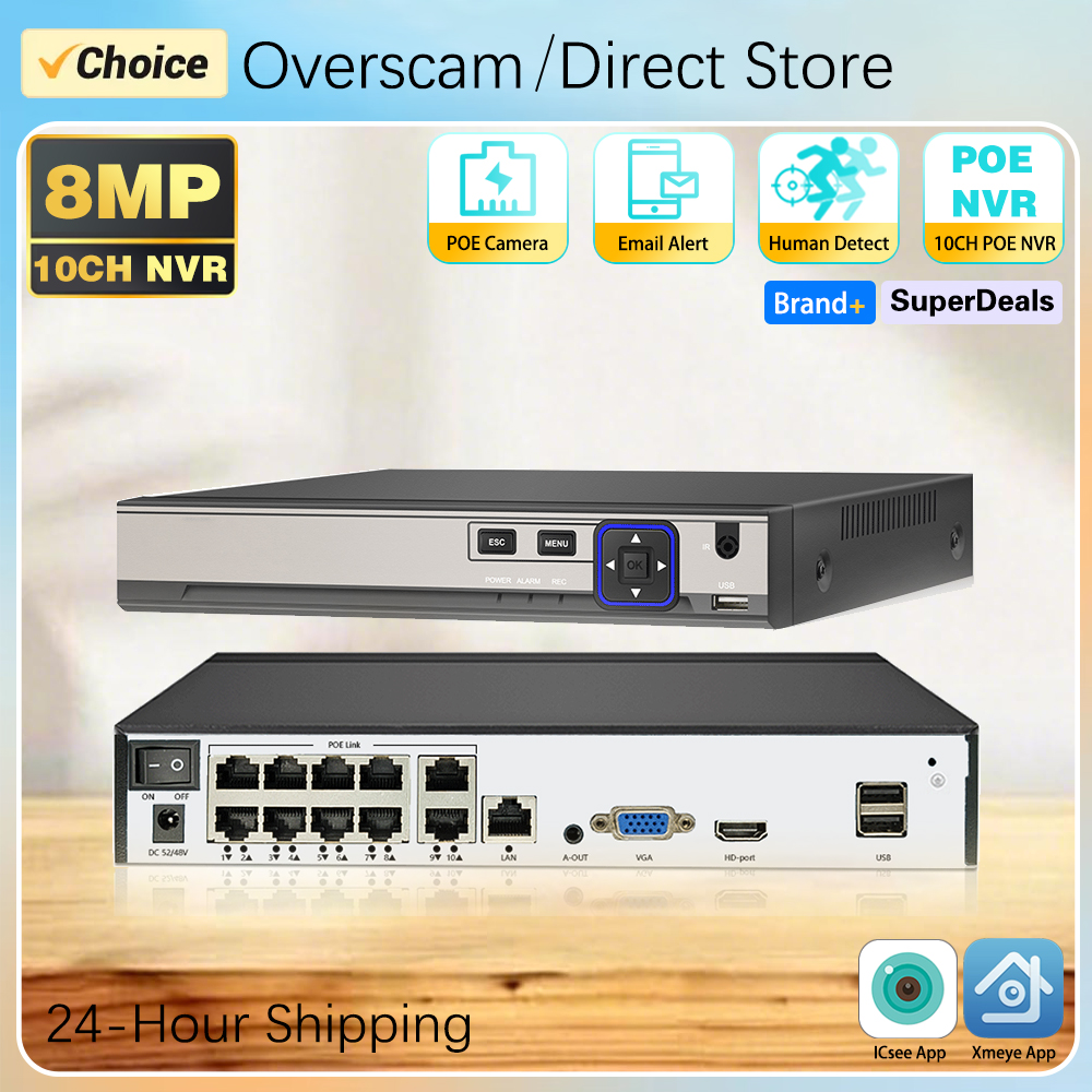 Home Security Nvr - 4K 8MP 10CH Xmeye POE NVR