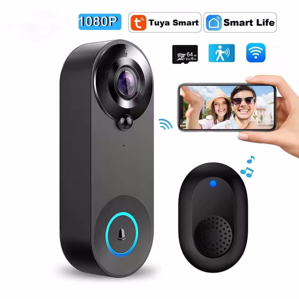Home Security Adt - Tuya 1080P Wireless WIFI Doorbell Video