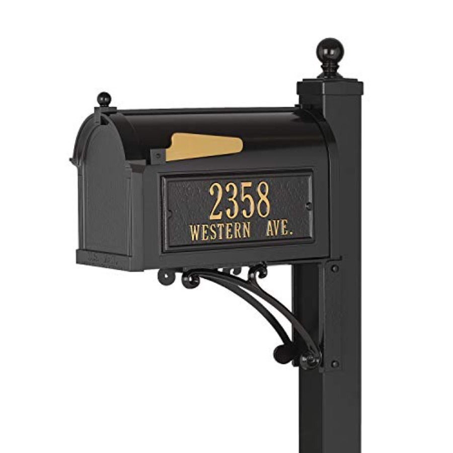 Home Security Outdoor - Deluxe Mailbox Package Black Outdoor Metal