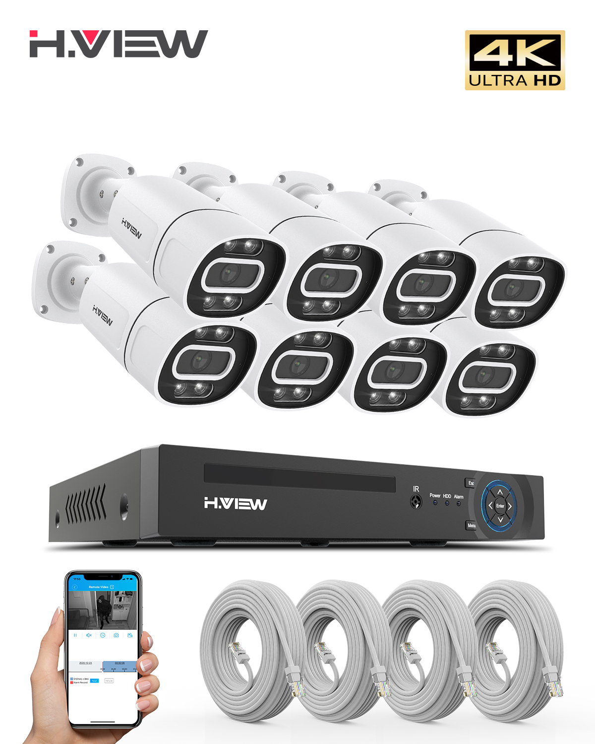 Home Security Upgrades - H.View 4K 5Mp 8Mp poe Cctv