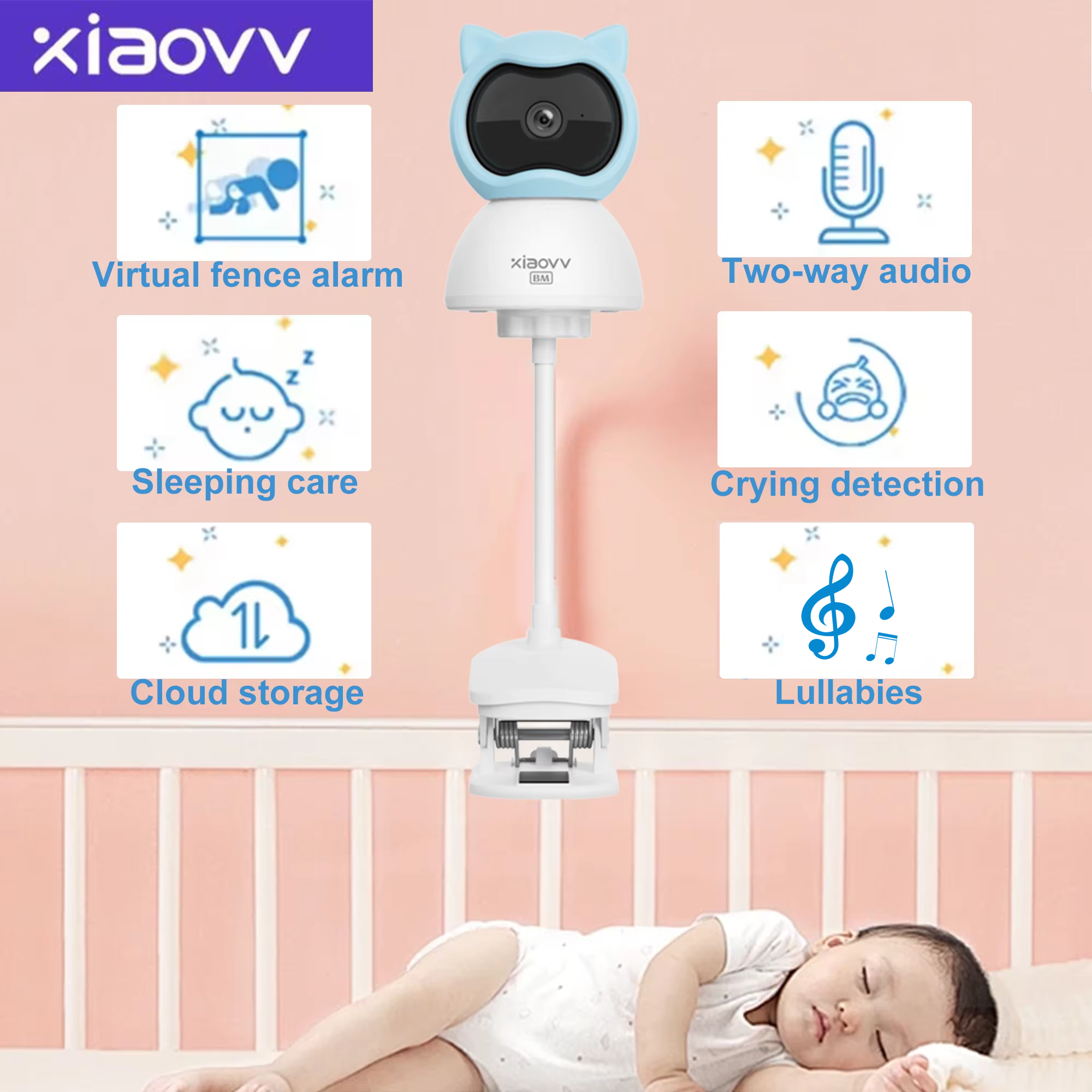 Home Security Adt - 4MP WiFi xiaovv indoor Baby Monitor