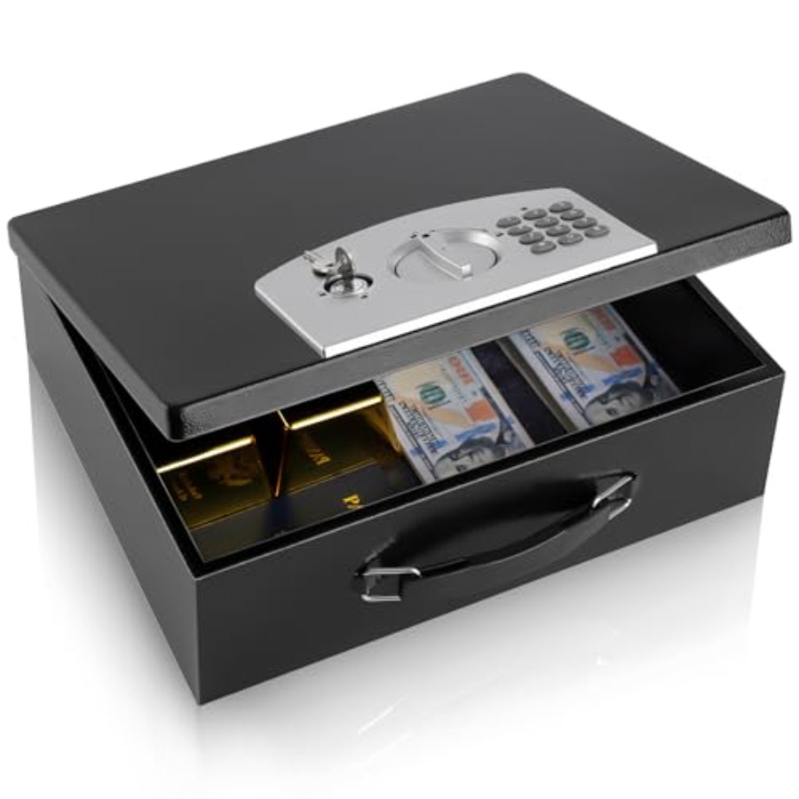 Safe Box Digital - Portable Metal Safe Box with Digital