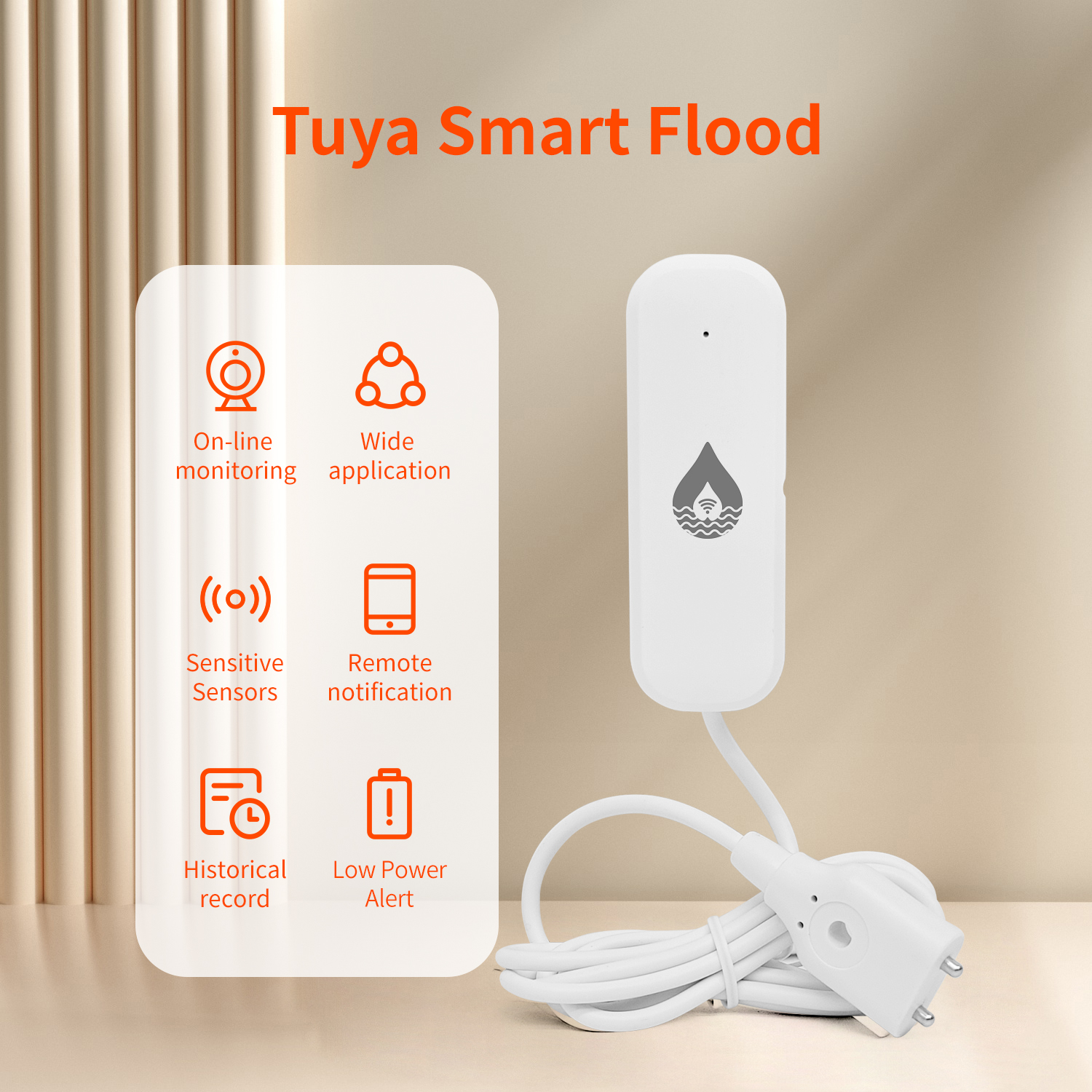 Home Security Home Assistant - YFK Tuya WiFi Water Leakage Sensor
