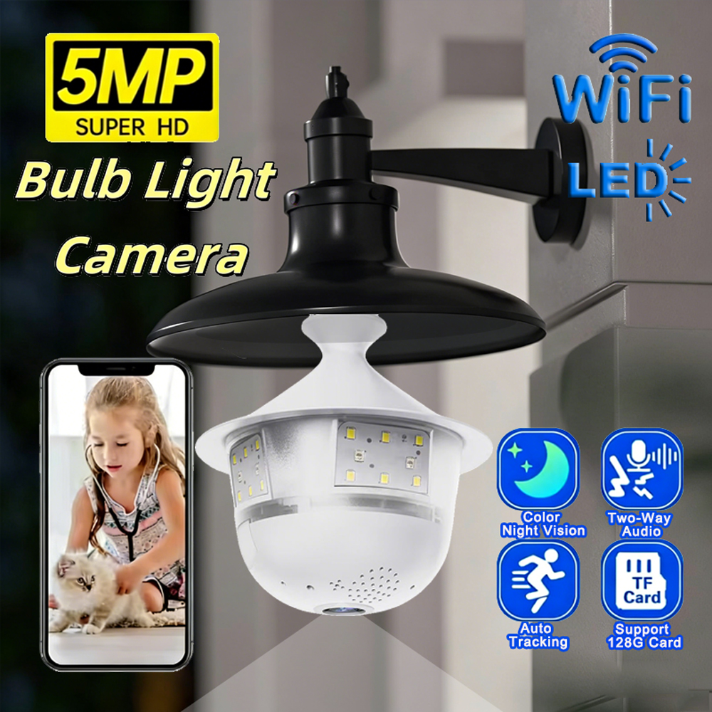 Home Security Flood Lights - Bulb Indoor Camera Security Indoor Monitor