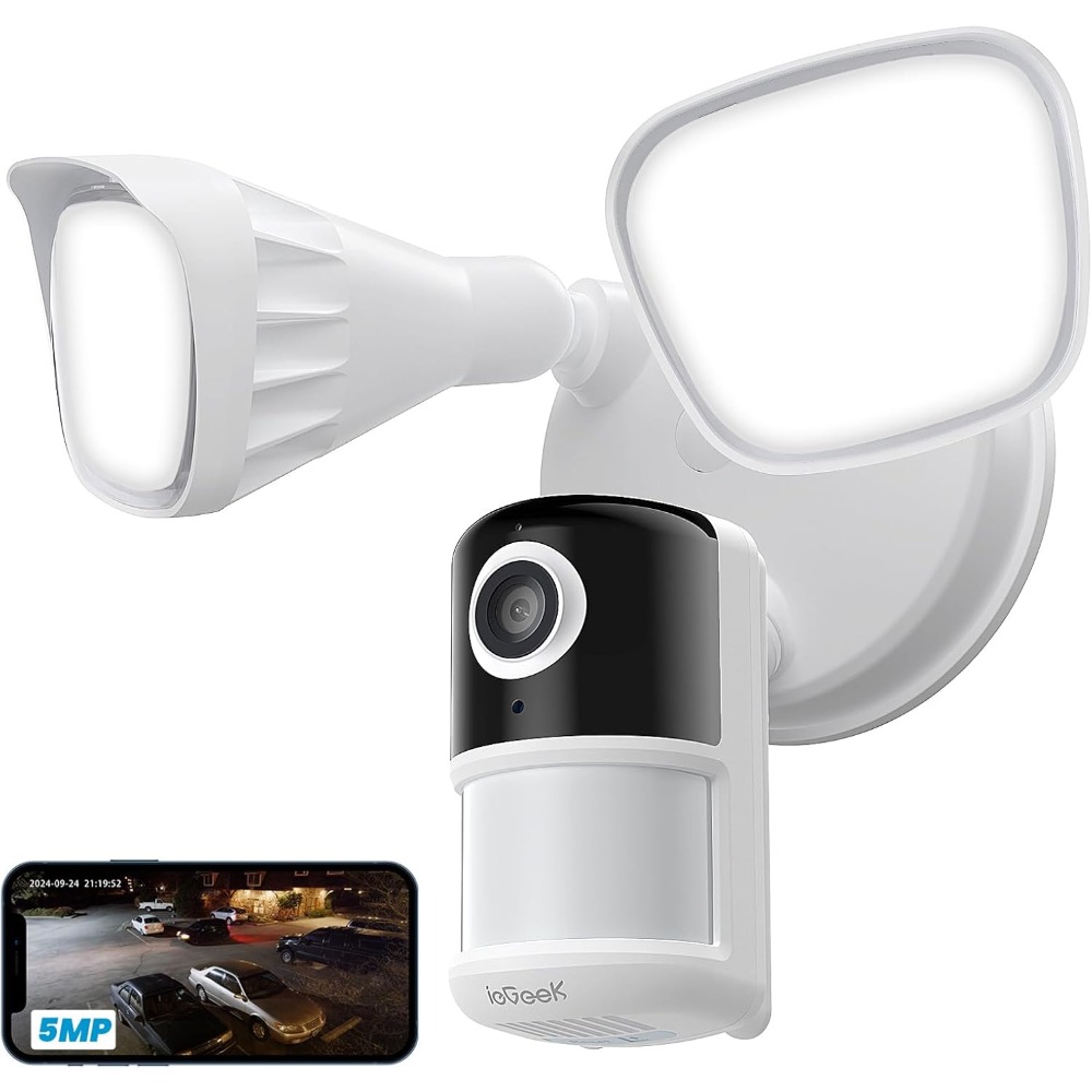 Home Security Flood Lights - iegeek floodlight camera, 5mp outdoor home