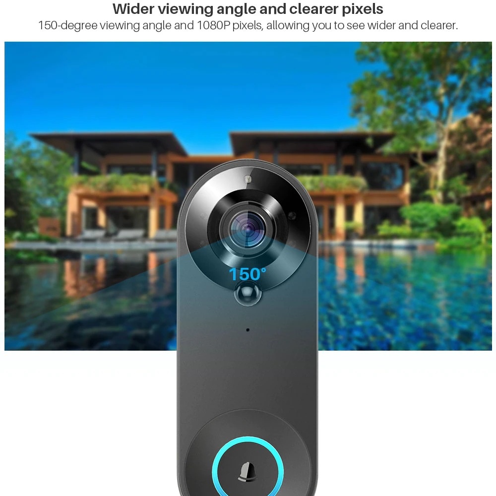 Tuya 1080P Wireless WIFI Doorb - Home Security Adt avaliação e preço