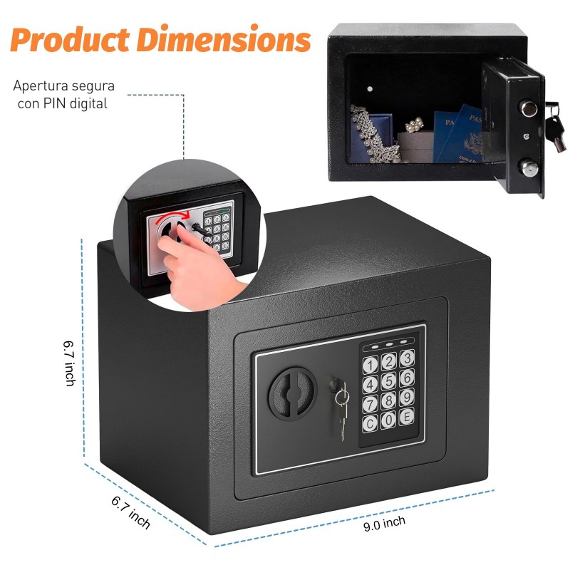 Digital Electronic Safe Box wi - Home Security Upgrades avaliação e preço