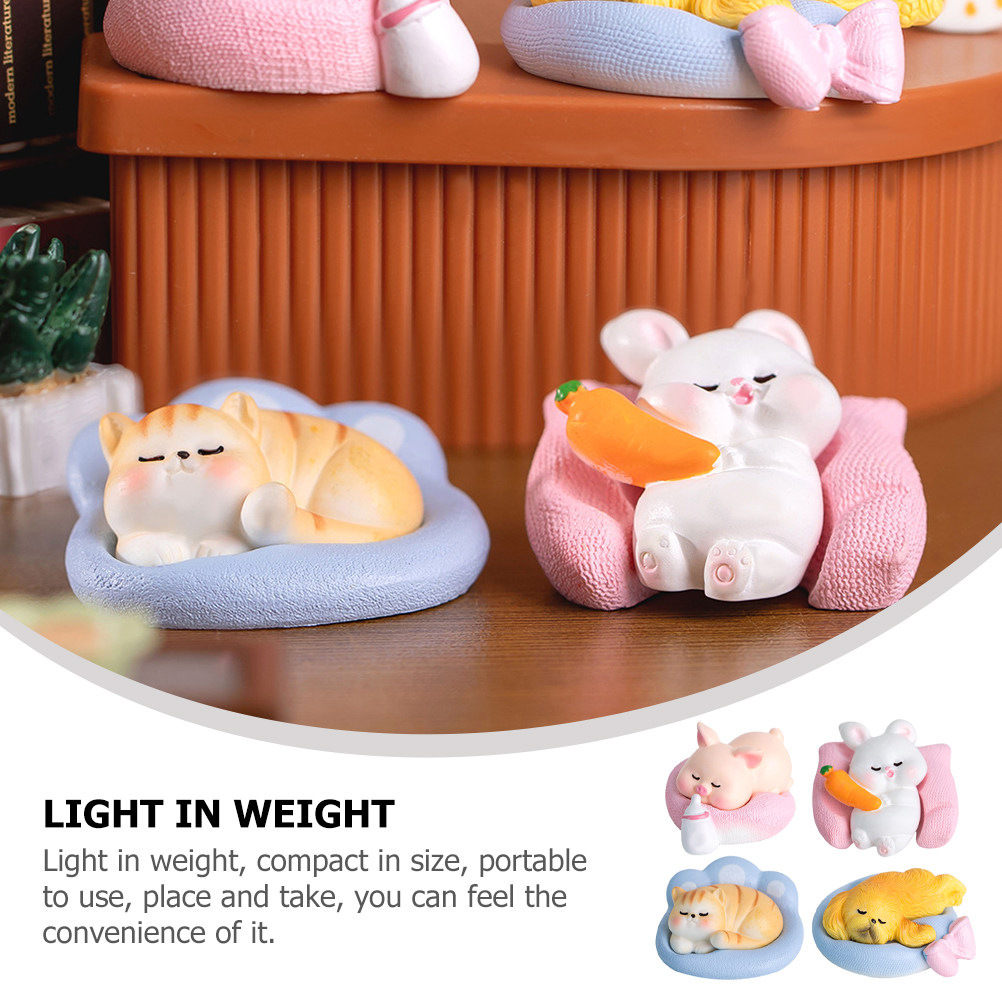 4Pcs Cute Animal Statues Resin - Home Security Outdoor avaliação e preço