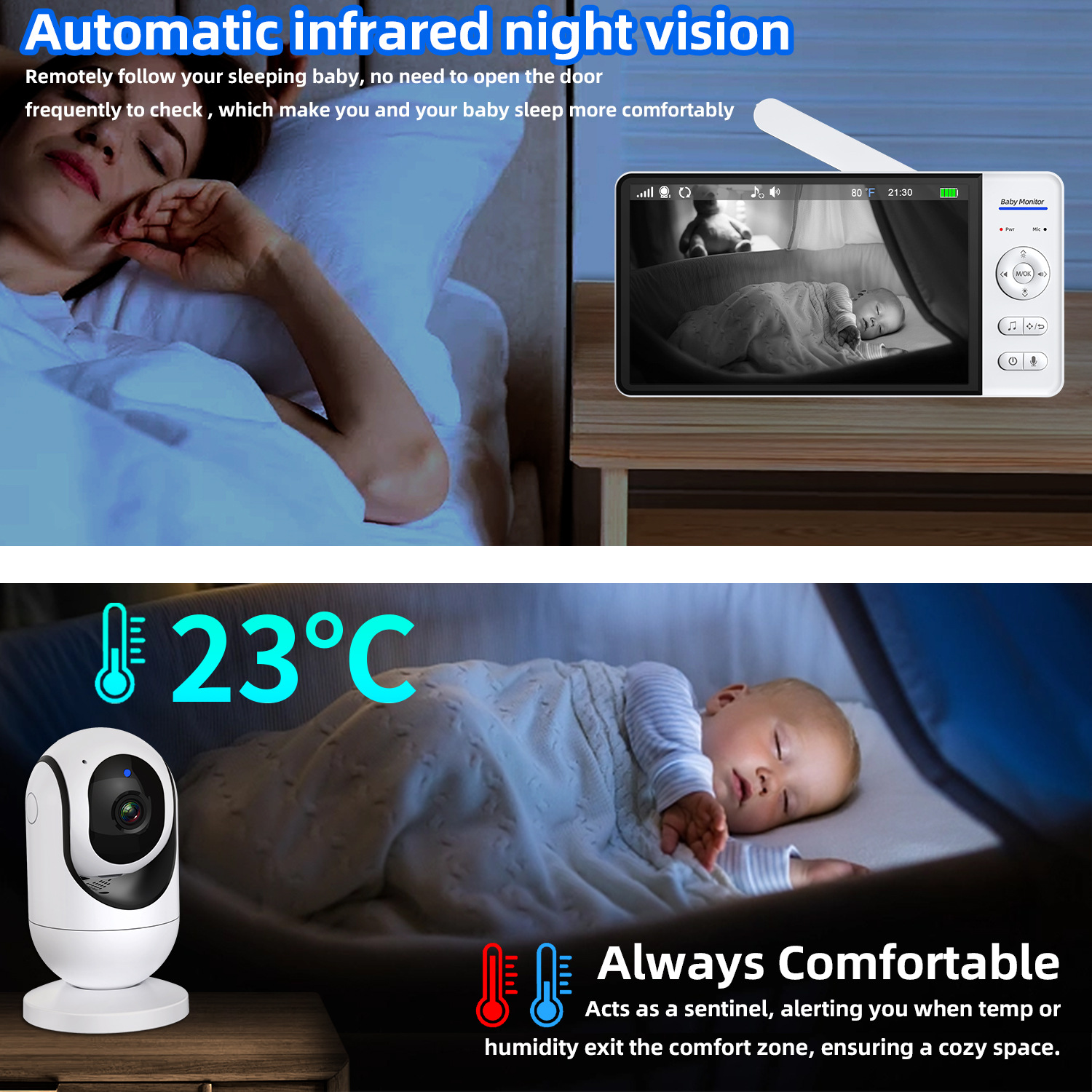 7 Inch Video Baby Monitor with - Home Security Video avaliação e preço