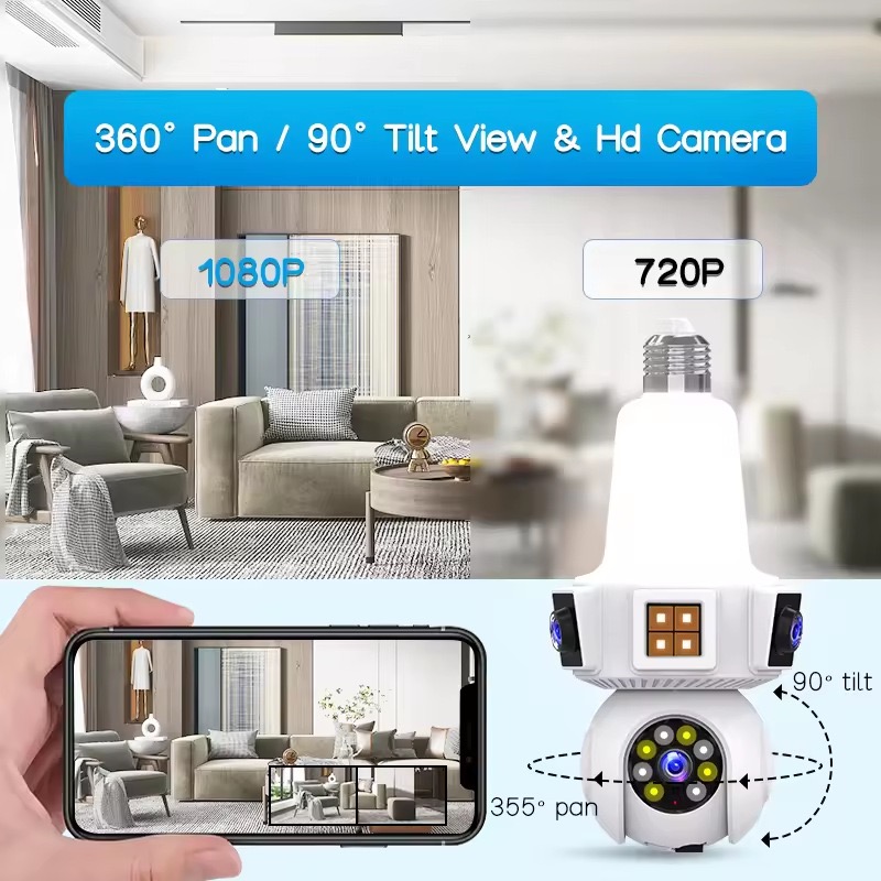 6MP V380pro APP Dual Lens Full - Home Security Flood Lights avaliação e preço