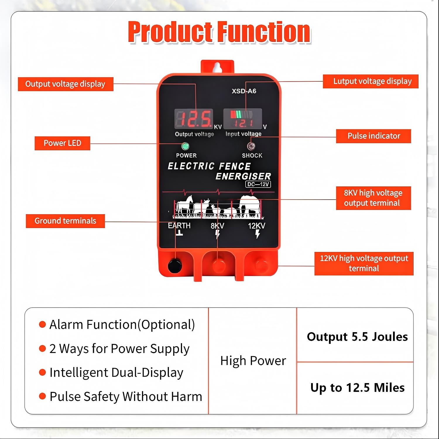 20KM Electric Fence Energizer  - Home Security Electric Fence avaliação e preço