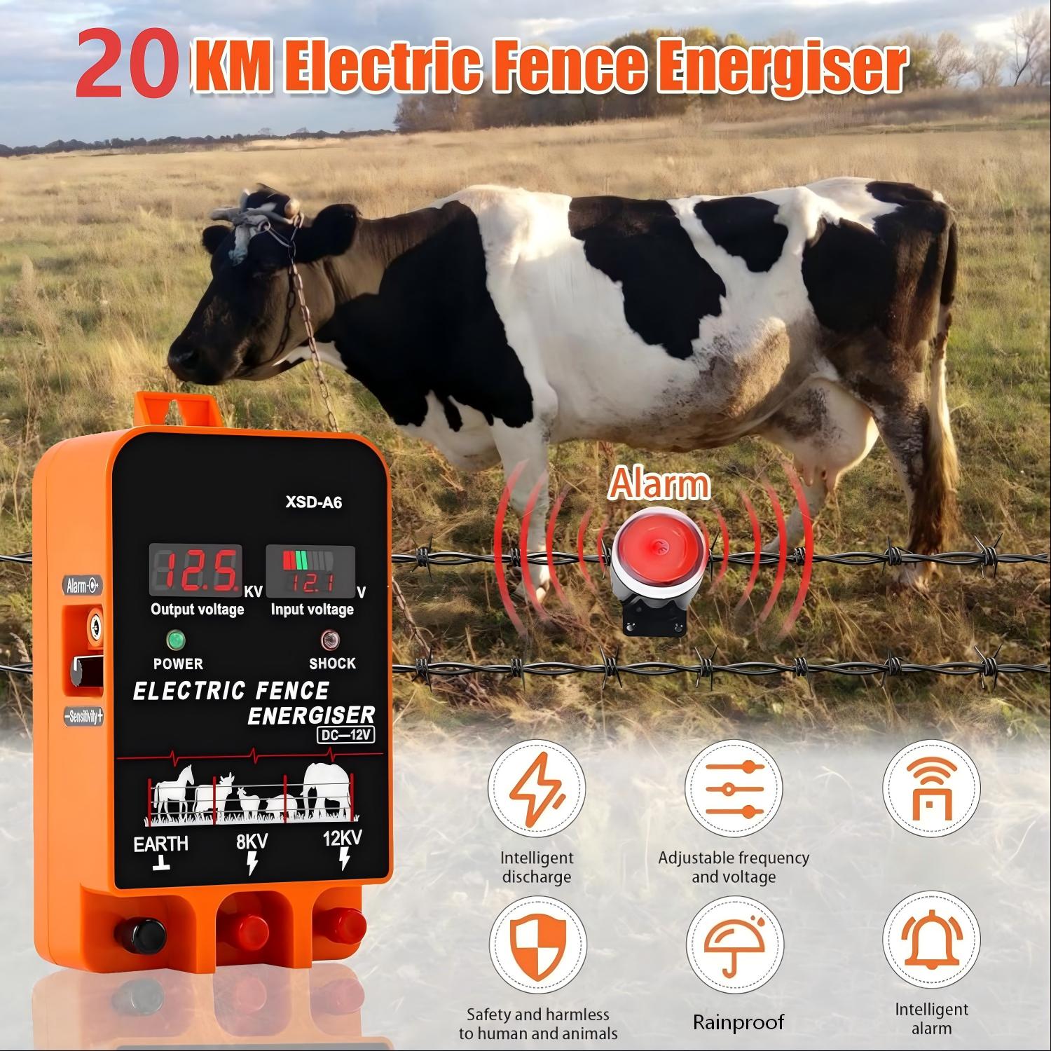 20KM Electric Fence Energizer  - Home Security Electric Fence avaliação e preço