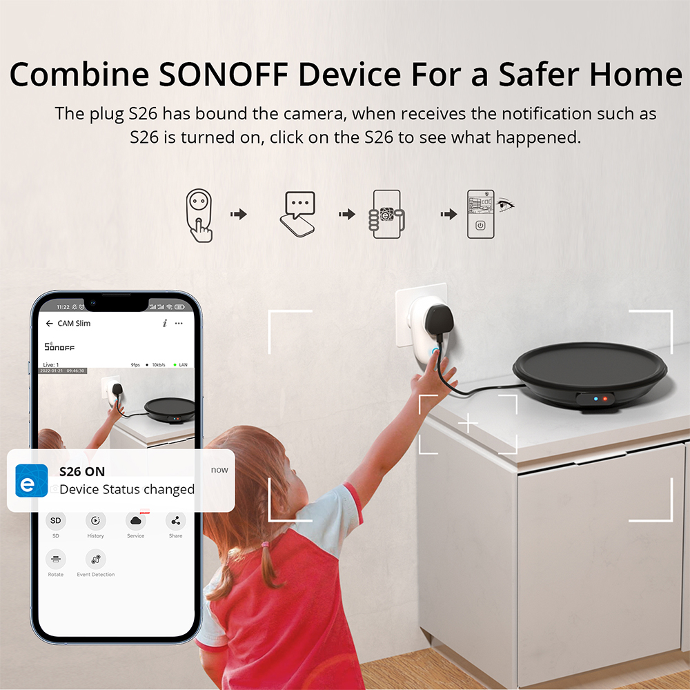 SONOFF 1080P HD Wi-Fi IOT Came - Home Security Adt avaliação e preço