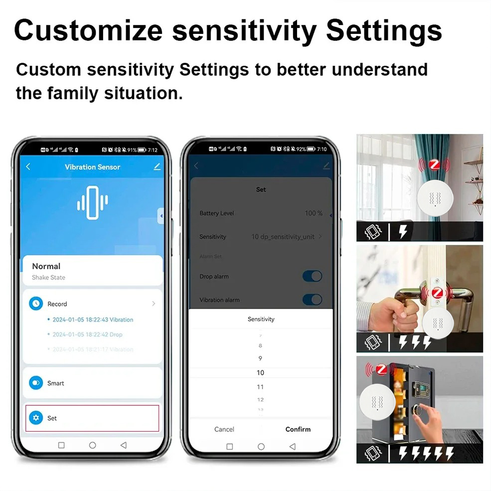 Tuya ZigBee Smart Vibration &  - Home Security Upgrades avaliação e preço
