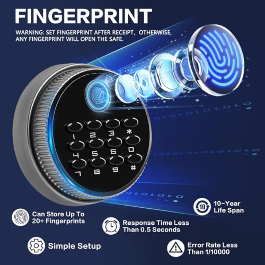 0.6 Cubic Feet Biometric Safe  - Safe Box Digital avaliação e preço