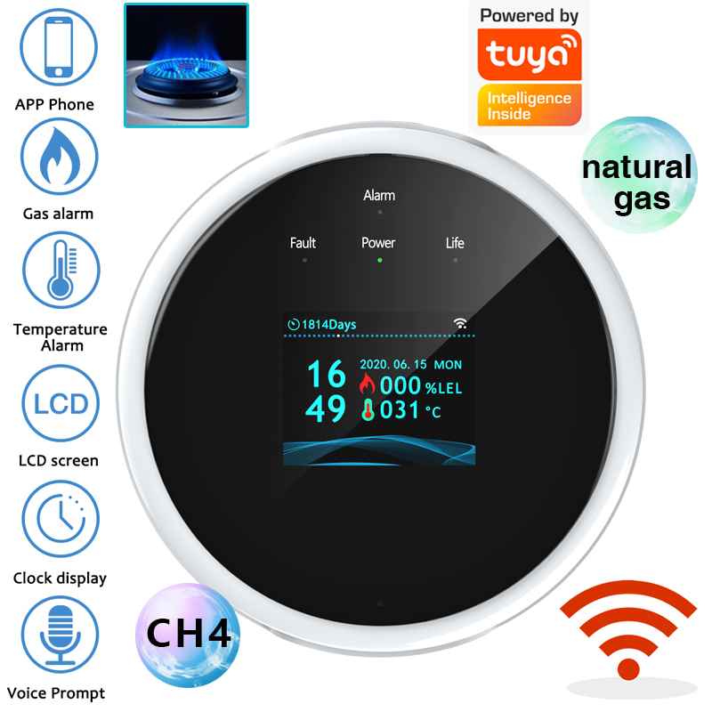 2.4G WiFi Gas Alarm Sensor Com - Home Security Upgrades avaliação e preço