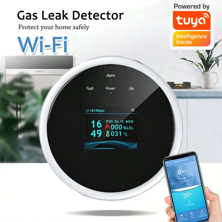 2.4G WiFi Gas Alarm Sensor Com - Home Security Upgrades avaliação e preço