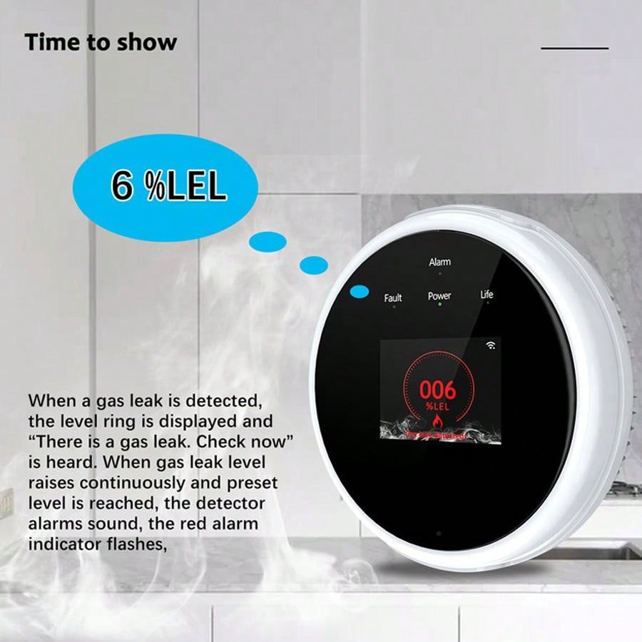 2.4G WiFi Gas Alarm Sensor Com - Home Security Upgrades avaliação e preço