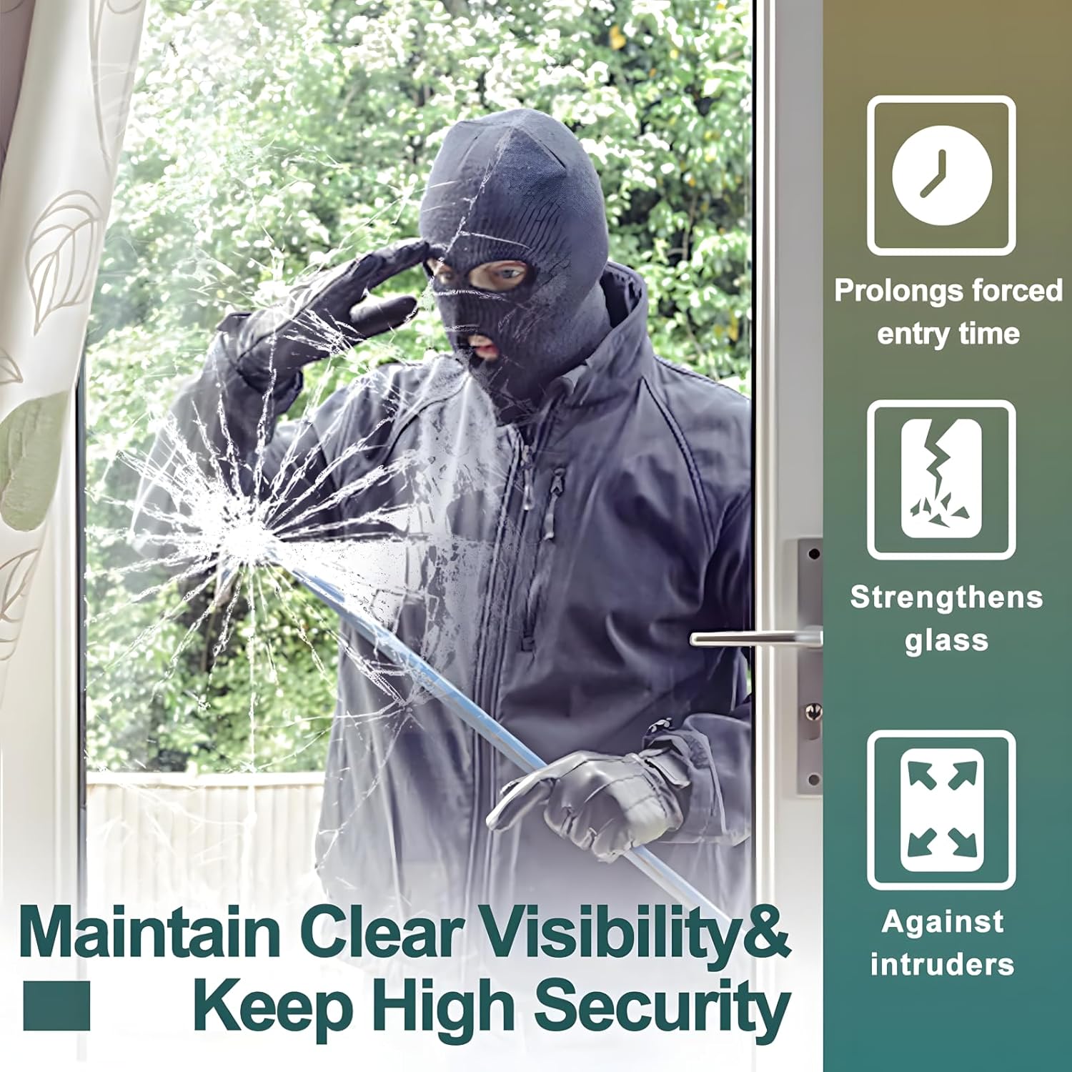 Clear Security and Safety Wind - Home Security Film For Windows avaliação e preço