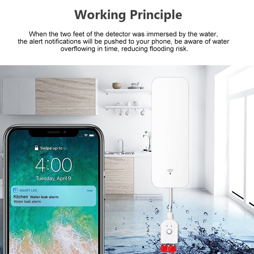 Tuya WiFi Smart Water Sensor L - Home Security Home Assistant avaliação e preço