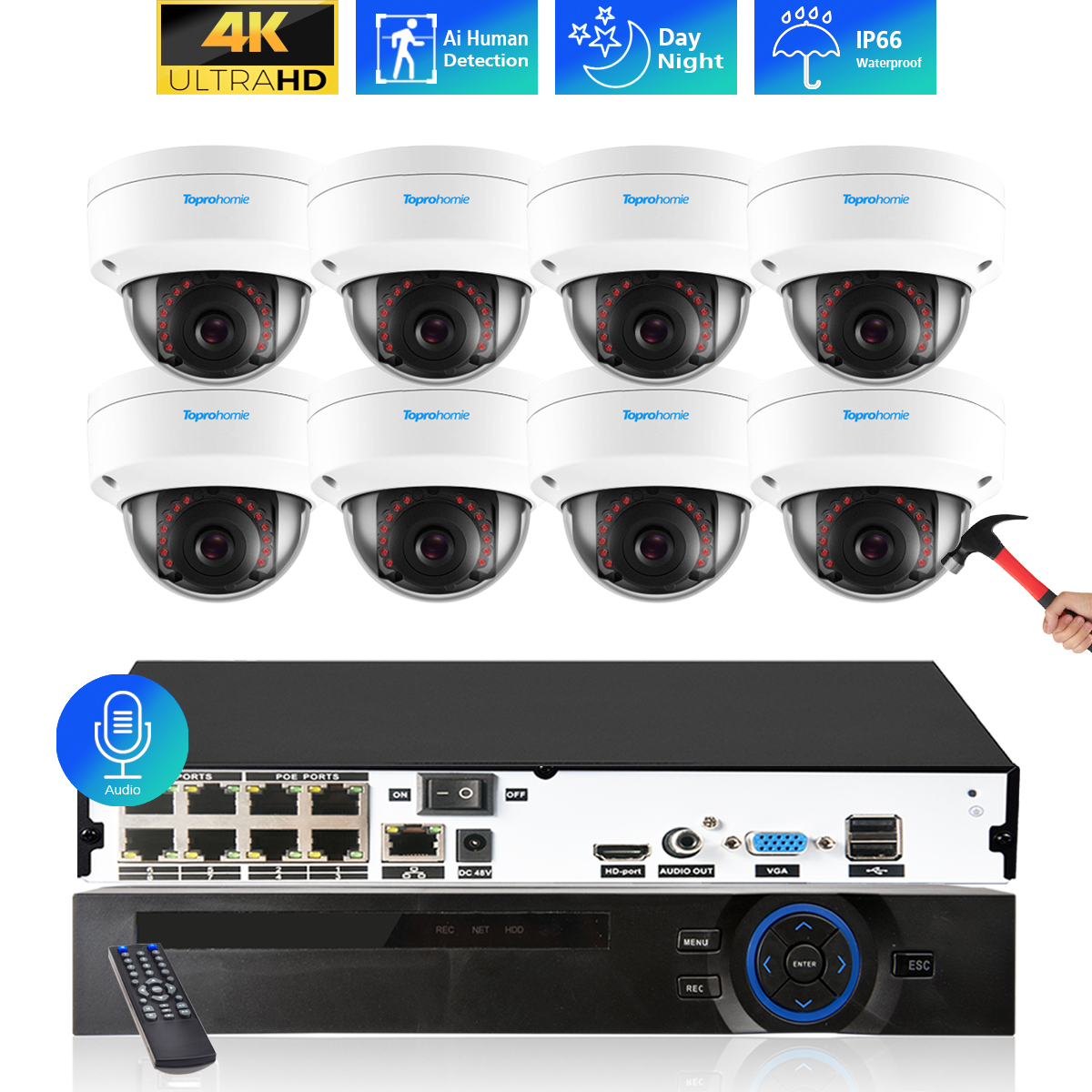 8CH 4K NVR Kit H.265 CCTV Secu - Home Security Nvr avaliação e preço