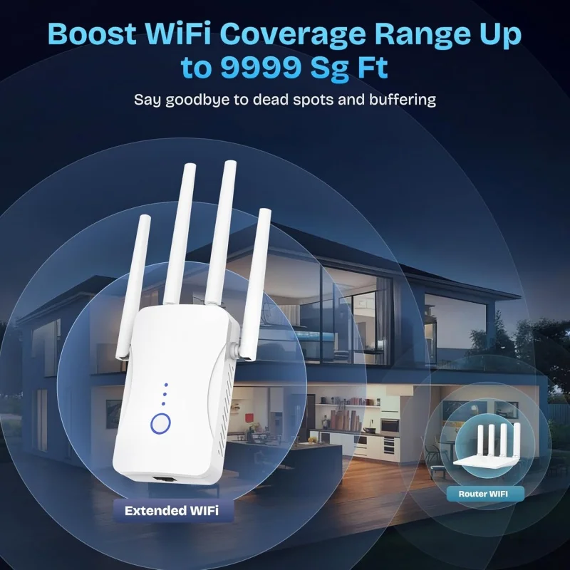 2.4G/5GHz Dual Band WiFi Repea - Home Security Outdoor avaliação e preço